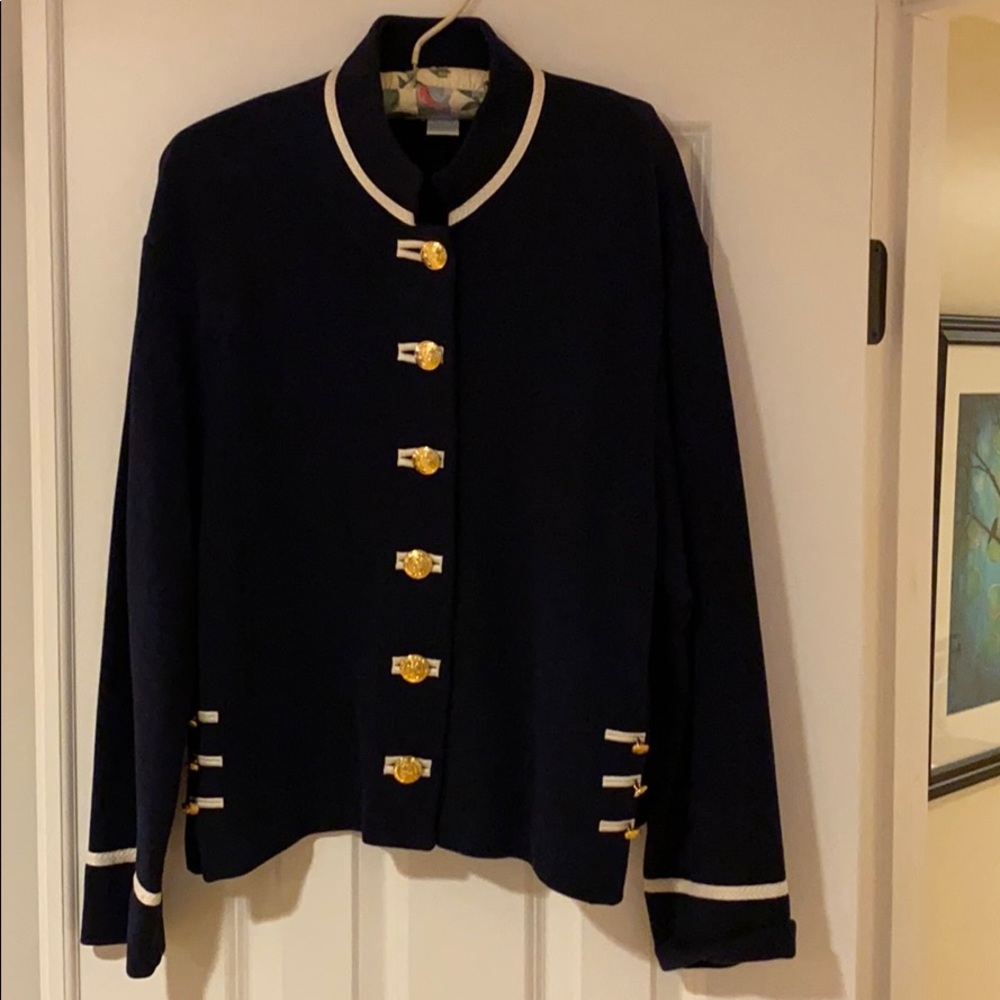 Nautically influenced navy St. John Sport jacket